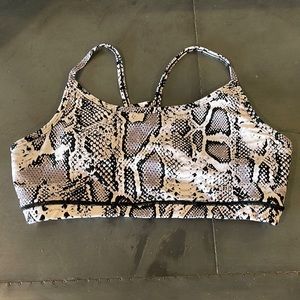 Snakeskin print sports bra